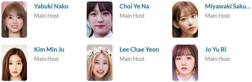 لیست شرکت کنندگان برنامه IZ ONE CHU Season 4